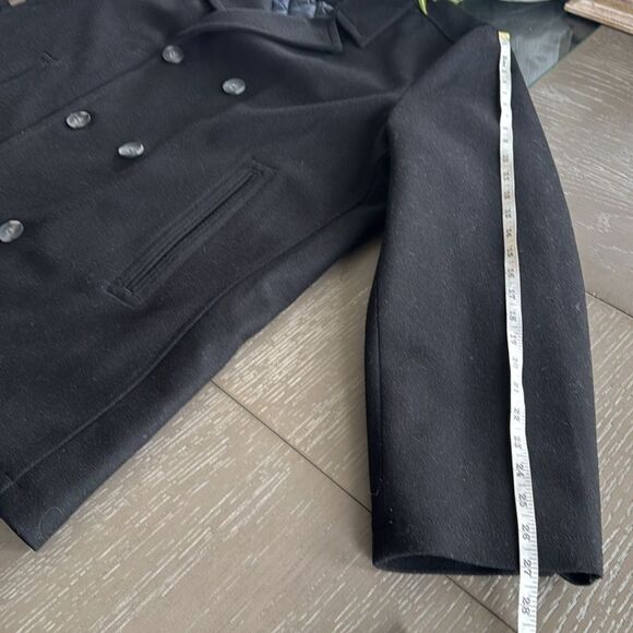 NAUTICA Classic Wool Blend Black Coat Men’s Size XXL Button Up Lined Peacoat - Picture 8 of 12